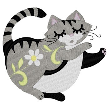 Whimsical Sleeping Cat Machine Embroidery Design
