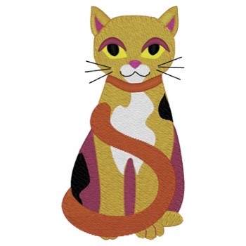 Calico Cat Machine Embroidery Design