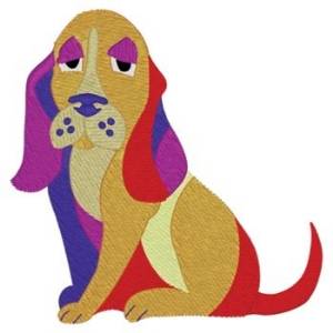 Picture of Whimsical Hound Dog Machine Embroidery Design