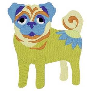 Picture of Whimsical Pug Machine Embroidery Design