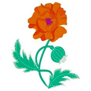 Picture of Realistic Poppy Machine Embroidery Design
