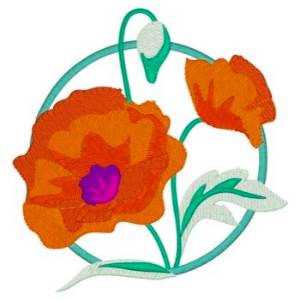 Picture of Framed Poppies Machine Embroidery Design