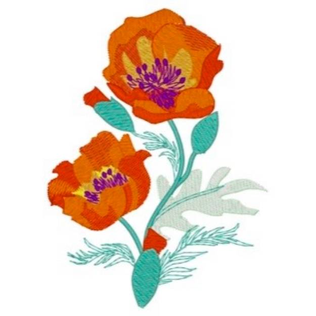 Picture of Realistic Poppies Machine Embroidery Design