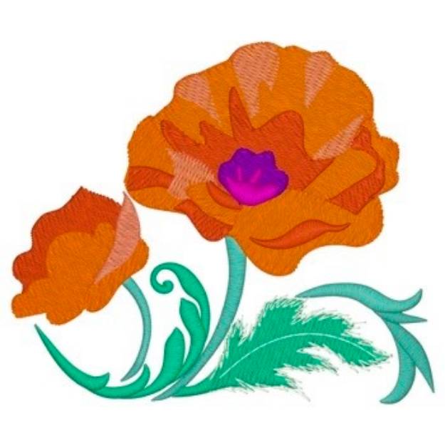 Picture of Poppies Machine Embroidery Design