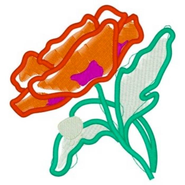 Picture of Watecrolor Poppy Machine Embroidery Design