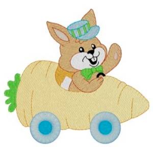 Picture of Bunny In Carrot Car Machine Embroidery Design