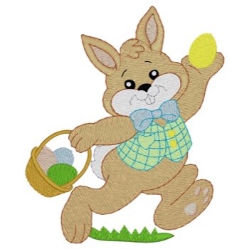 Running Easter Bunny Machine Embroidery Design