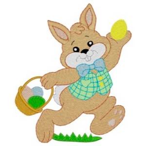 Picture of Running Easter Bunny Machine Embroidery Design