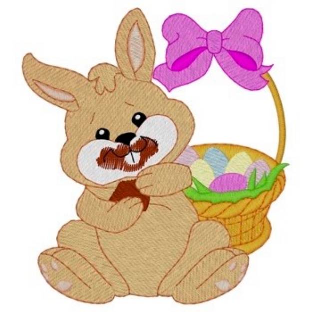 Picture of Easter Bunny Eating Machine Embroidery Design