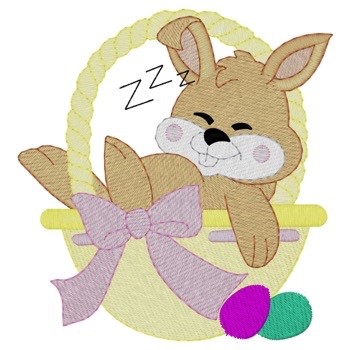 Sleeping Easter Bunny Machine Embroidery Design