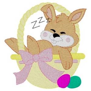 Picture of Sleeping Easter Bunny Machine Embroidery Design