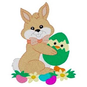 Picture of Easter Bunny & Chick Machine Embroidery Design