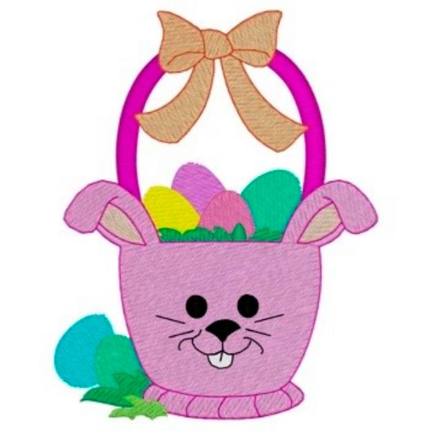 Picture of Bunny Basket Machine Embroidery Design