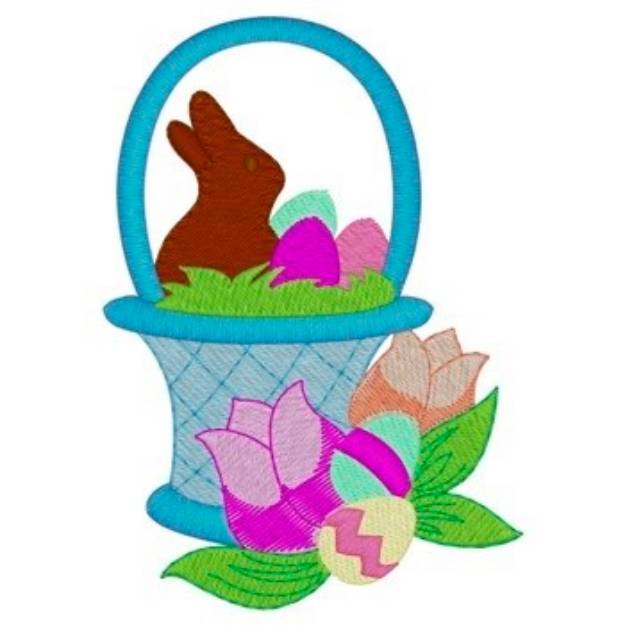 Picture of Chocolate Bunny Basket Machine Embroidery Design