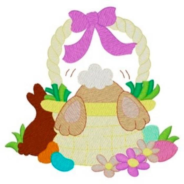 Picture of Bunny In A Basket Machine Embroidery Design