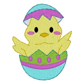 Baby Chick In Egg Machine Embroidery Design