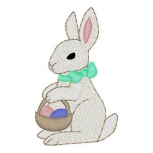 Picture of Easter Bunny & Basket Machine Embroidery Design