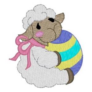 Picture of Lamb & Easter Egg Machine Embroidery Design