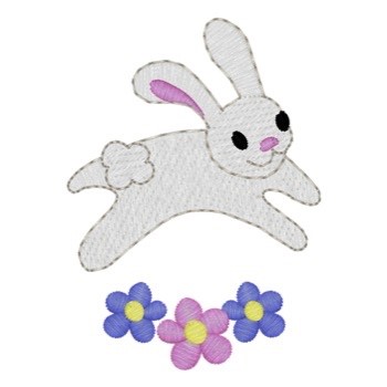 Jumping Easter Bunny Machine Embroidery Design