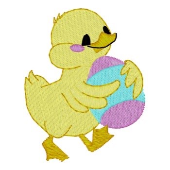Ducky With Easter Egg Machine Embroidery Design