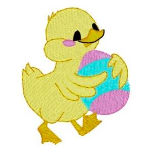 Picture of Ducky With Easter Egg Machine Embroidery Design