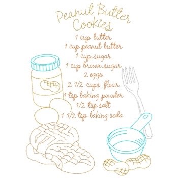 Peanut Butter Cookies Recipe Machine Embroidery Design