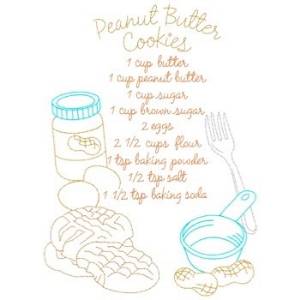 Picture of Peanut Butter Cookies Recipe Machine Embroidery Design