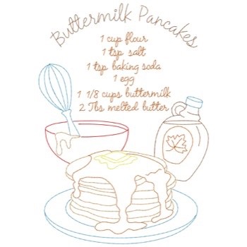 Buttermilk Pancakes Recipe Machine Embroidery Design