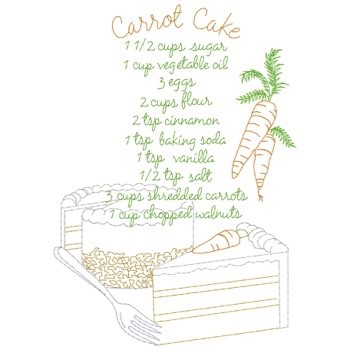 Carrot Cake Recipe Machine Embroidery Design