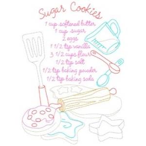 Picture of Sugar Cookies Recipe Machine Embroidery Design