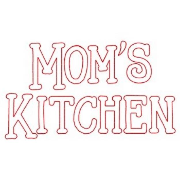 Picture of Moms Kitchen Redwork Machine Embroidery Design