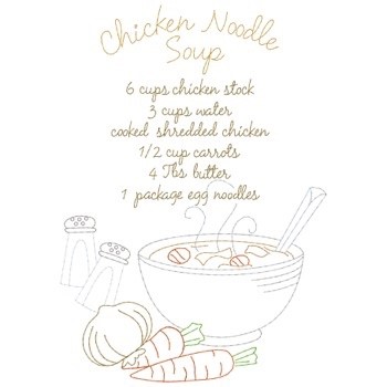 Chicken Soup Recipe Machine Embroidery Design
