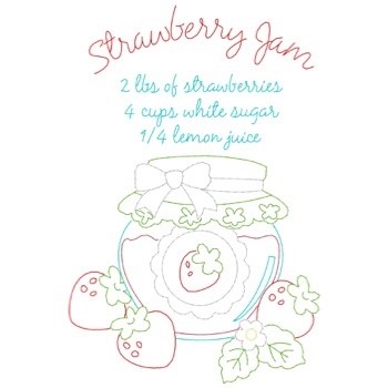 Strawberry Jam Recipe Machine Embroidery Design
