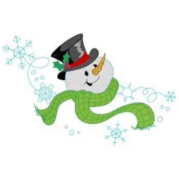 Snowman & Snowflakes Machine Embroidery Design