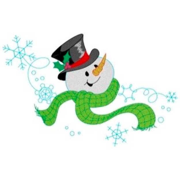Picture of Snowman & Snowflakes Machine Embroidery Design