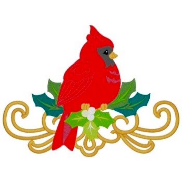 Picture of Winter Cardinal Machine Embroidery Design