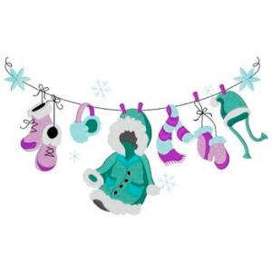 Picture of Winter Clothesline Machine Embroidery Design