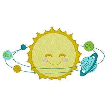 Sun & Planets Machine Embroidery Design