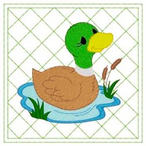 Picture of Duck Quilt Square Machine Embroidery Design