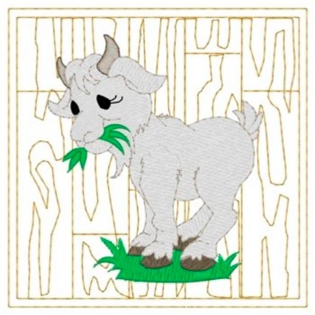 Picture of Goat Quilt Square Machine Embroidery Design