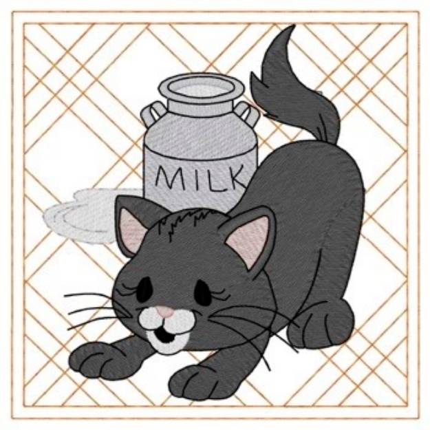 Picture of Cat Quilt Square Machine Embroidery Design