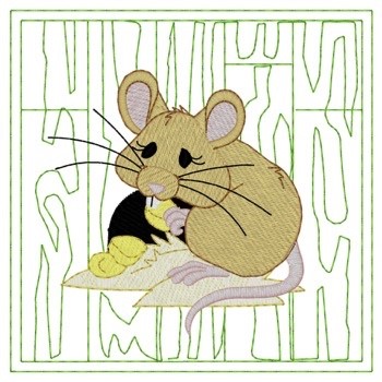 Mouse Quilt Square Machine Embroidery Design