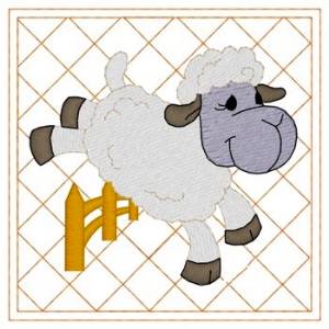 Picture of Sheep Quilt Square Machine Embroidery Design