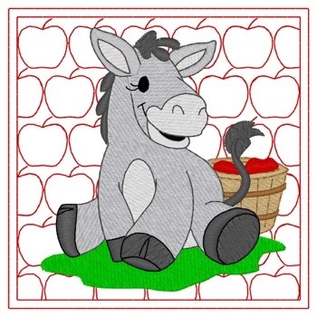 Donkey Quilt Square Machine Embroidery Design
