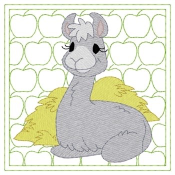 Llama Quilt Square Machine Embroidery Design