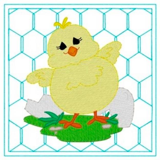 Picture of Chick Quilt Square Machine Embroidery Design