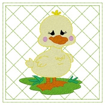 Duckling Quilt Square Machine Embroidery Design