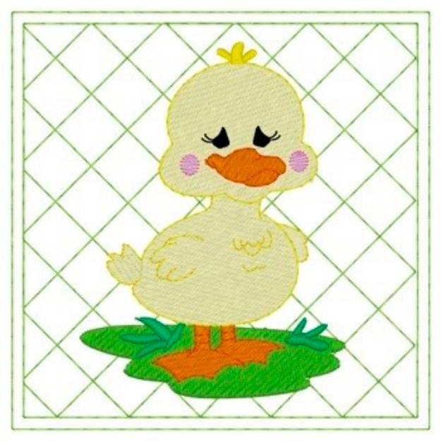 Picture of Duckling Quilt Square Machine Embroidery Design