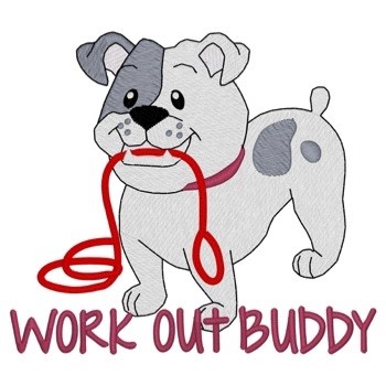 Work Out Buddy Bulldog Machine Embroidery Design