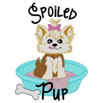 Spoiled Yorkie Pup Machine Embroidery Design